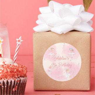 Princess Ballerina Birthday Classic Round Sticker