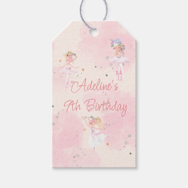 Princess Ballerina Birthday Gift Tags (Front)