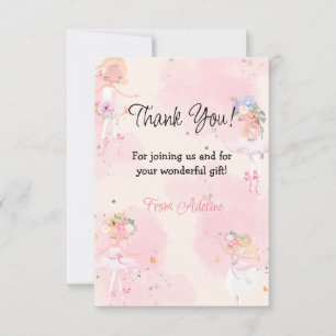 Princess Ballerina Birthday  Thank You Card