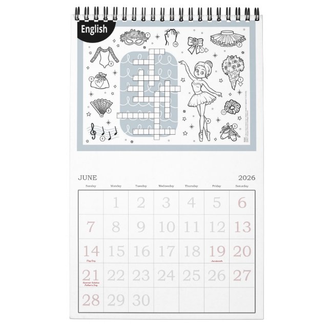 Princess Ballerina Calendar (Jun 2026)