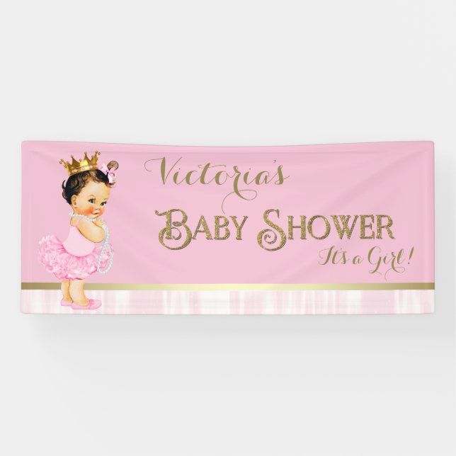 Princess Ballerina Tutu Pearl Baby Shower Banner (Horizontal)