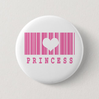 princess barcode design 6 cm round badge