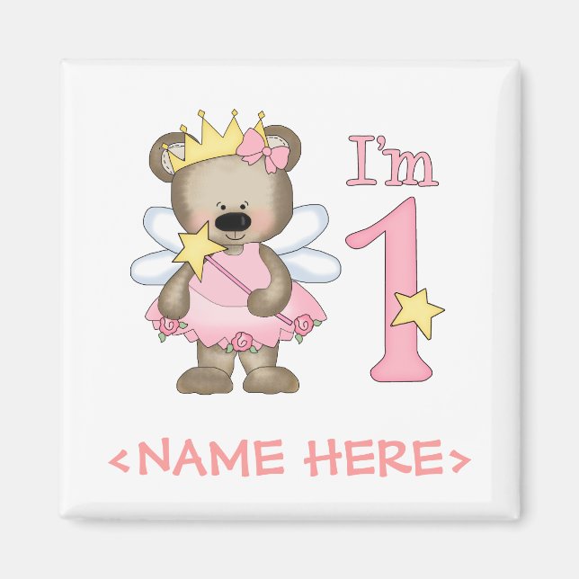 Princess Bear 1st Birthday Magnet (Front)