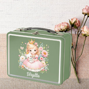  Princess & Bear  Metal Lunch Box