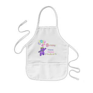 Princess Bears 4th Birthday Custom Name Kids Apron