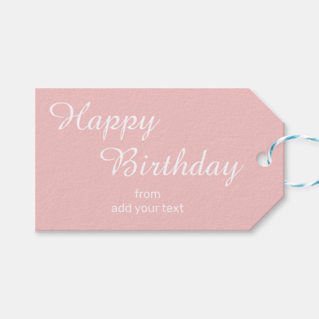 Princess Beauty Pink Birthday Gift Tags (Front (Horizontal))