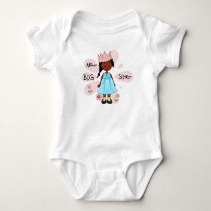 Princess Big Sister African American Baby Bodysuit