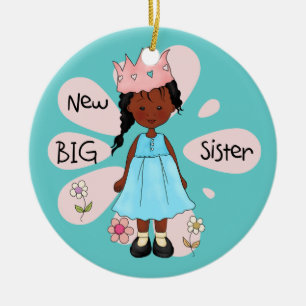 Princess Big Sister African American Ceramic Tree Decoration
