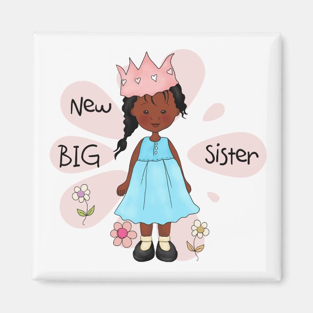 Princess Big Sister African American Magnet (Front)