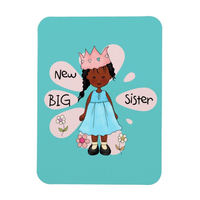 Princess Big Sister African American Magnet (Vertical)