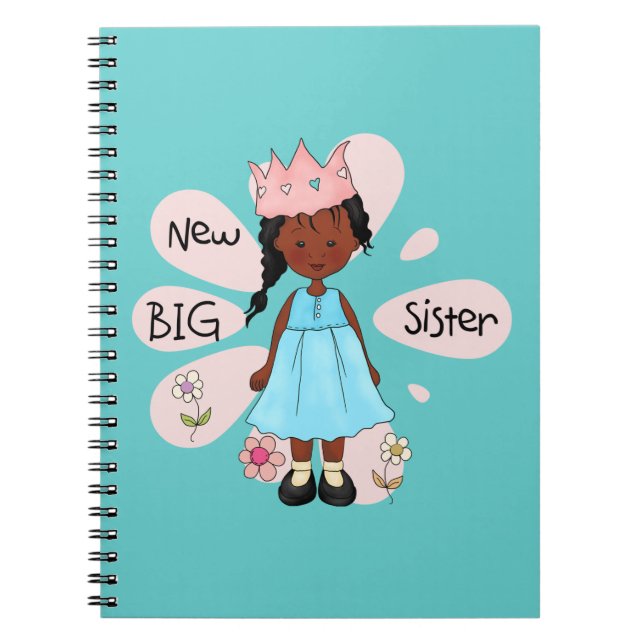 Princess Big Sister African American Notebook (Front)