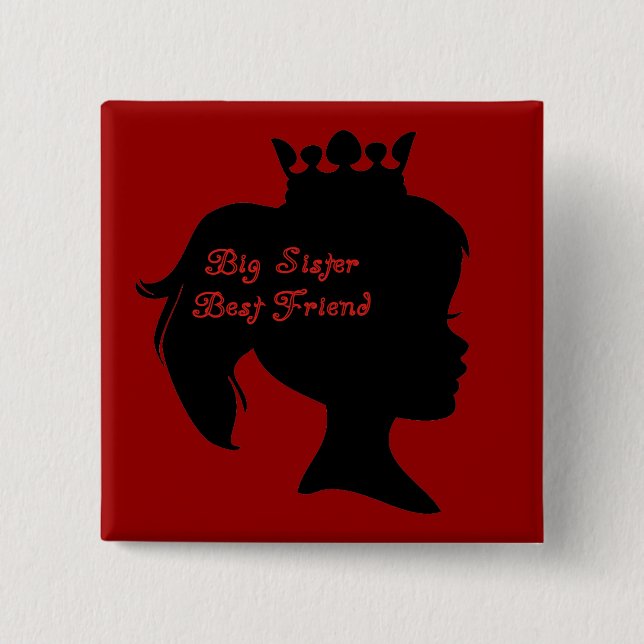 Princess Big Sister Best Friend 15 Cm Square Badge (Front)