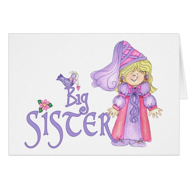 Princess Big Sister Blank Card (Front Horizontal)