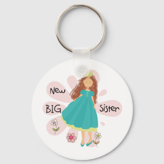 Princess Big Sister Brown Hair Key Ring