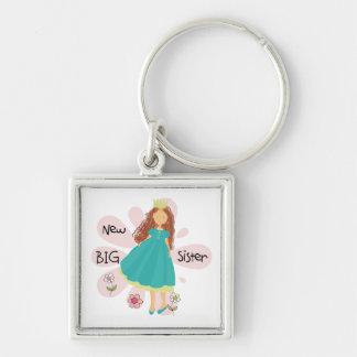 Princess Big Sister Brown Hair Key Ring