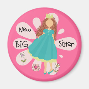 Princess Big Sister Brown Hair Magnet