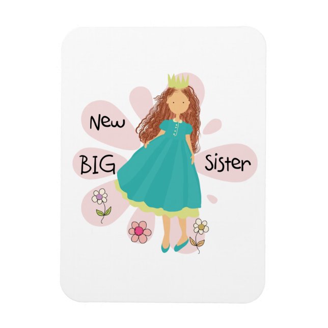 Princess Big Sister Brown Hair Magnet (Vertical)