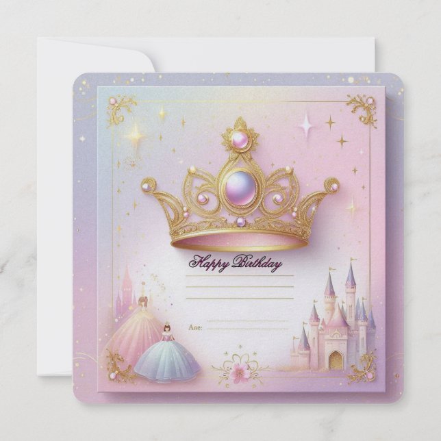 Princess Birthday Card (Back)