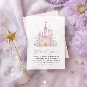 Princess Birthday Castle Enchanted Girls Thank You Card