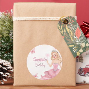 Princess Birthday Classic Round Sticker