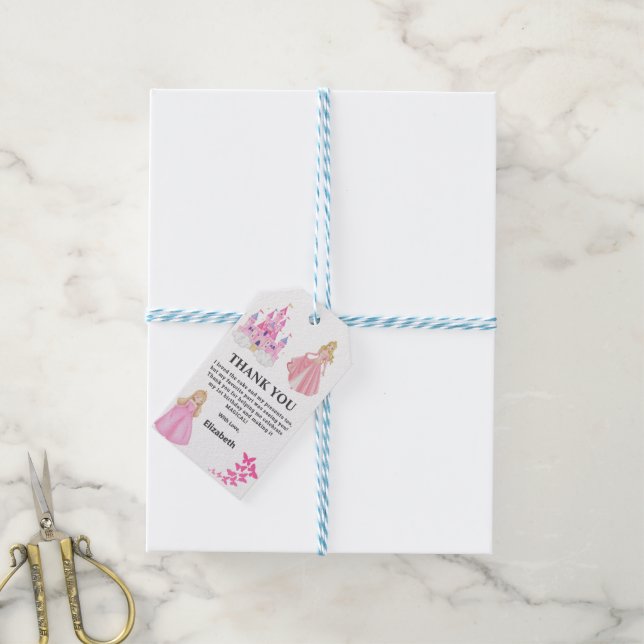 Princess Birthday  Gift Tags (With Twine)