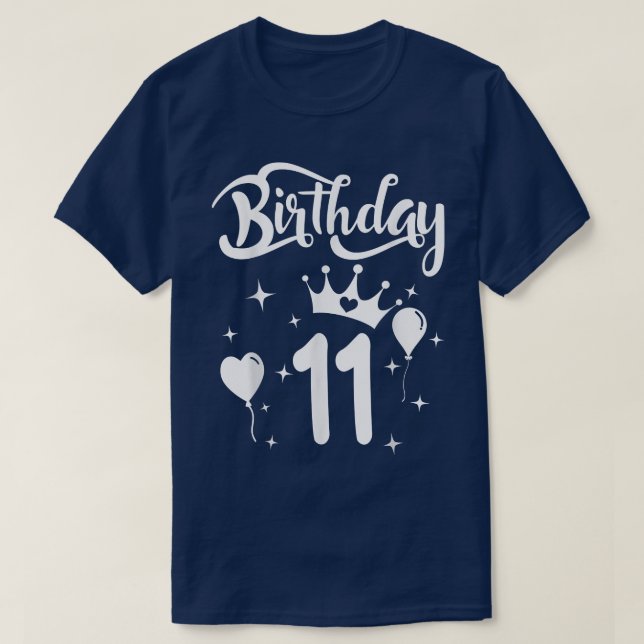 Princess Birthday Girl 11 Year Old Themed Princess T-Shirt (Design Front)