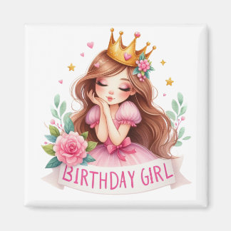 Princess Birthday Girl Crown Magnet