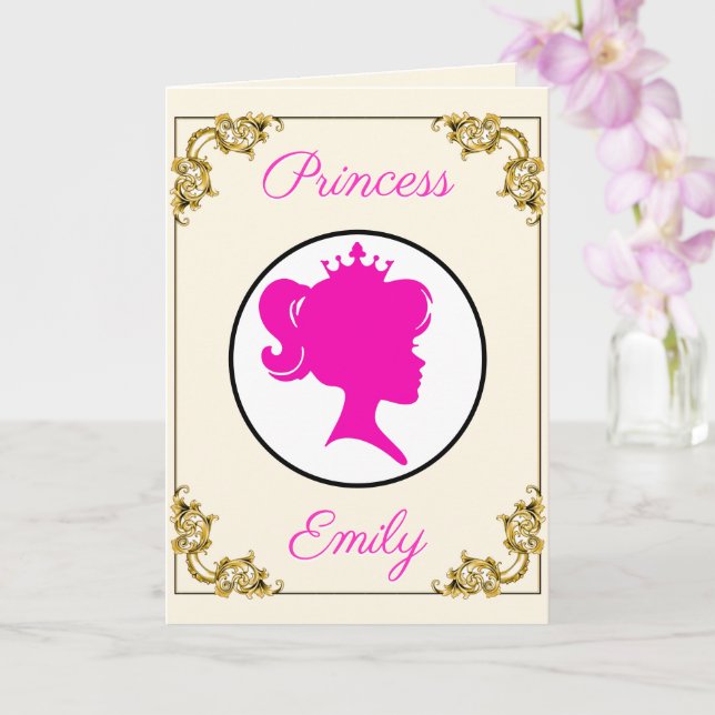 Princess Birthday Her Royal Highness Name & Age Card (Orchid)