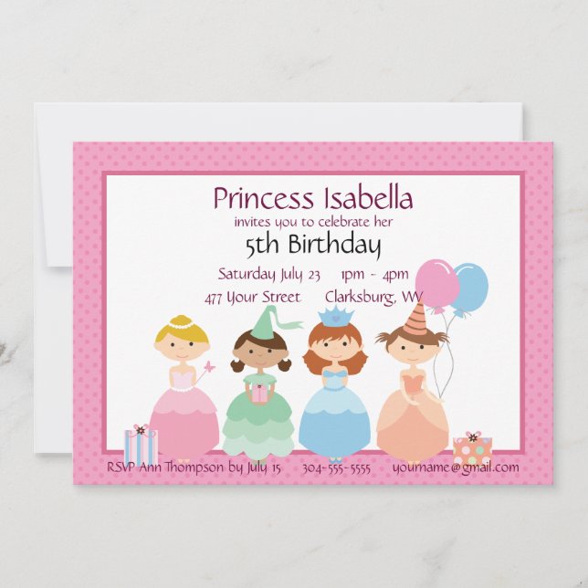 Princess Birthday Invitation (Front)