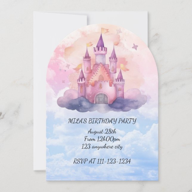 princess birthday invitation (Front)