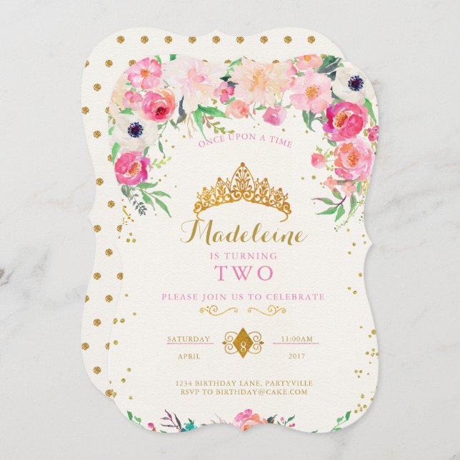 Princess Birthday Invitation (Front/Back)