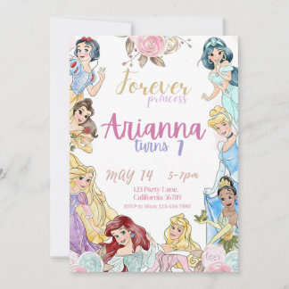 Princess Birthday Invitation Girls Birthday Invite