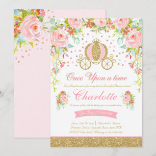 Princess Birthday Invitation Gold Princess Party