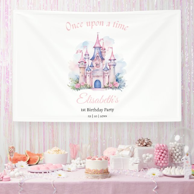 Princess birthday invitation, Little Princess 1st Banner (Party)