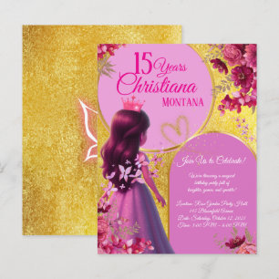 Princess Birthday Invitation – Personalized Name Postcard