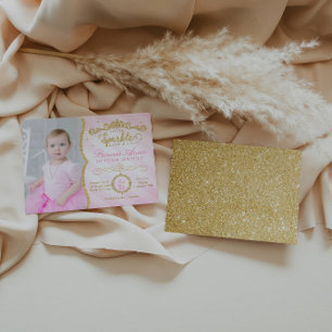 Princess Birthday Invitation Pink & Gold