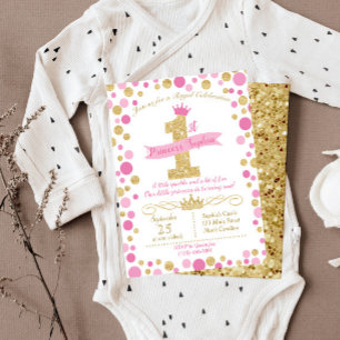 Princess Birthday Invitation Pink & Gold