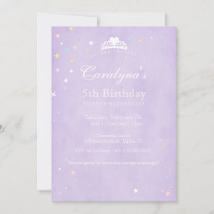 Princess Birthday Invitation Purple Fairy Dust