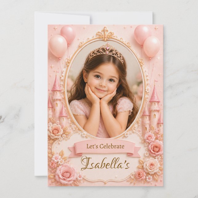 Princess Birthday Invitation Template (CUSTOM) (Front)