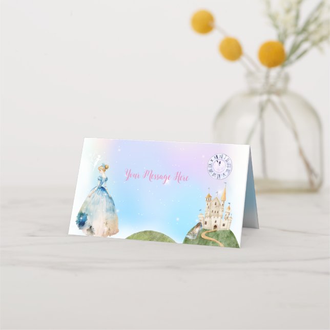 Princess Birthday Kids Place Card (Front)