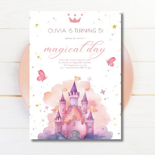 Princess Birthday Magical Day Princess Castle  Invitation