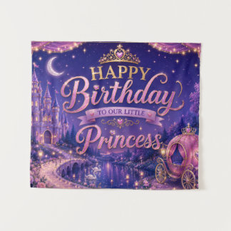 Princess Birthday Party Banner | Royal Bortday Tapestry