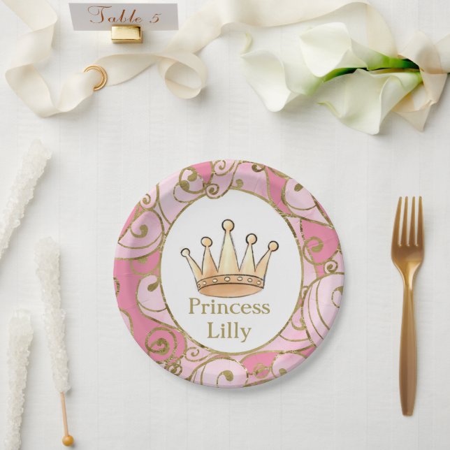 Princess Birthday Party Custom Paper Plate (Wedding)