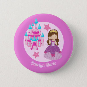 Princess Birthday Party Cute Childrens Pink Custom 6 Cm Round Badge