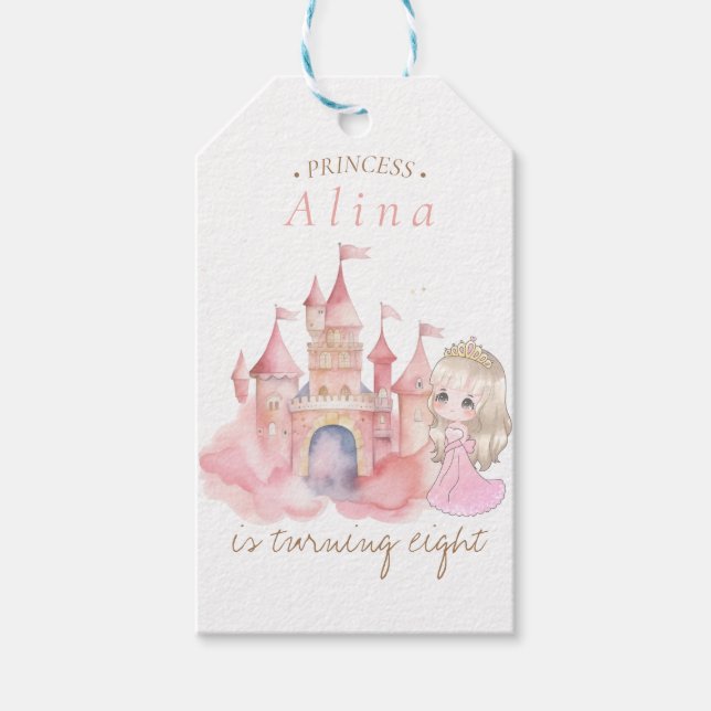 Princess Birthday party Gift Tags (Front)