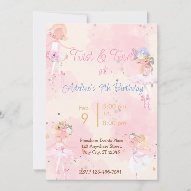 Princess Birthday Party Invitation (Front)
