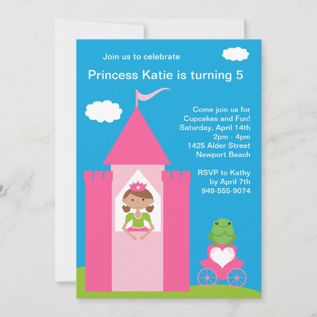 Princess Birthday Party Invitation (Front)