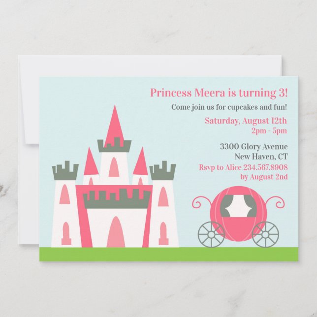Princess Birthday Party Invitation (Front)
