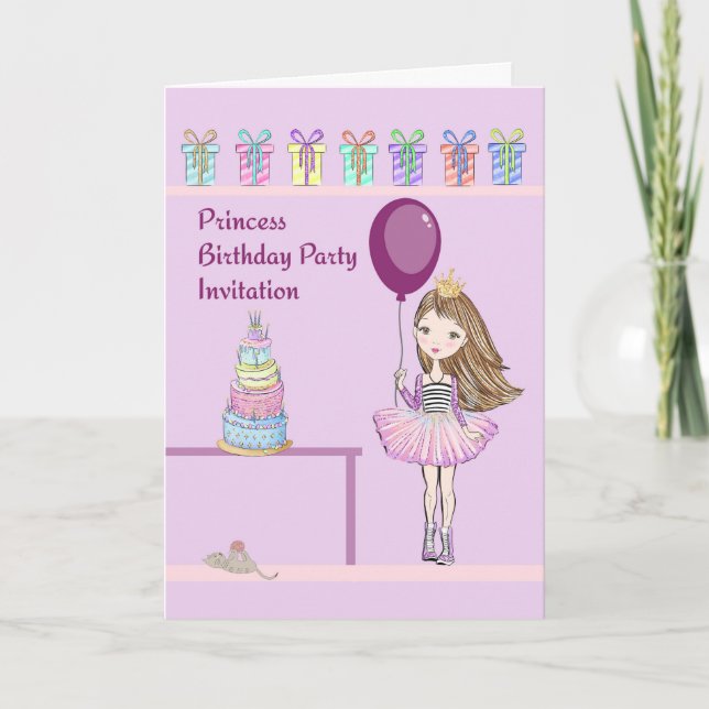 Princess Birthday Party Invitation (Front)