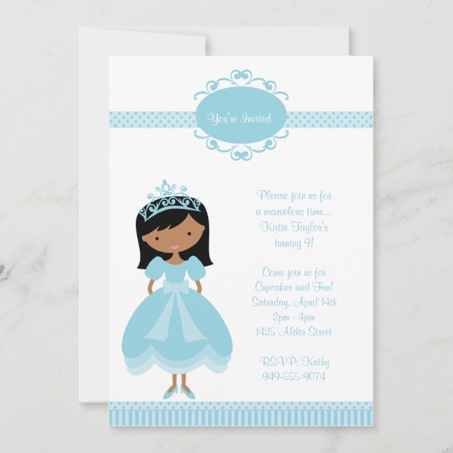 Princess Birthday Party Invitation (Front)